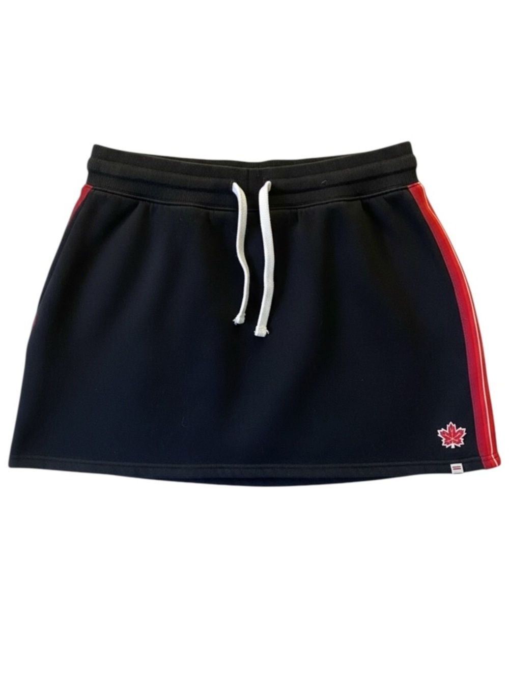 HBC Mini Skirt Fleece Team Canada Olympic Apparel Black Red Side Stripes Medium - Picture 2 of 14